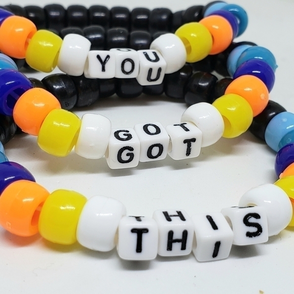 Kandi Word Bracelet Set "You Got This" - Picture 2 of 3